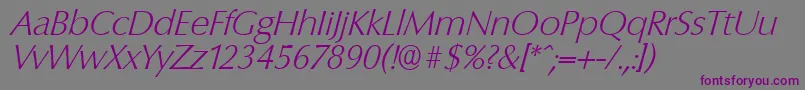 ColumbiaserialXlightItalic Font – Purple Fonts on Gray Background