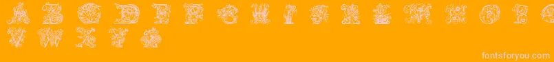 LimeBlossomCaps Font – Pink Fonts on Orange Background