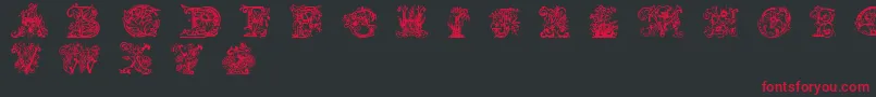 LimeBlossomCaps Font – Red Fonts on Black Background