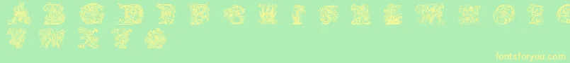 LimeBlossomCaps Font – Yellow Fonts on Green Background