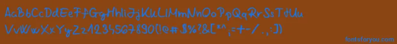 フォントChabinho2008V2 – 茶色の背景に青い文字