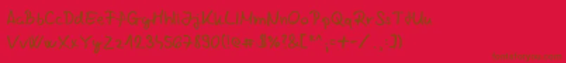 Chabinho2008V2 Font – Brown Fonts on Red Background