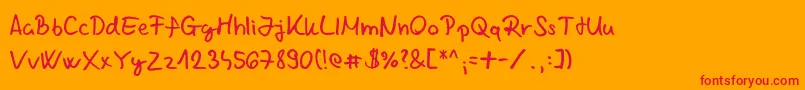 Chabinho2008V2 Font – Red Fonts on Orange Background