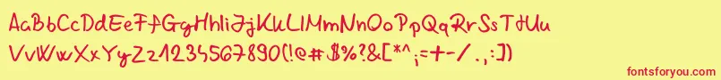 Chabinho2008V2 Font – Red Fonts on Yellow Background