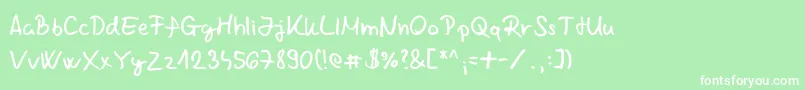 Chabinho2008V2 Font – White Fonts on Green Background