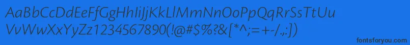 CronosproLtcaptit-Schriftart – Schwarze Schriften auf blauem Hintergrund