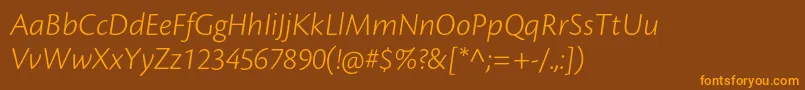 CronosproLtcaptit-Schriftart – Orangefarbene Schriften auf braunem Hintergrund