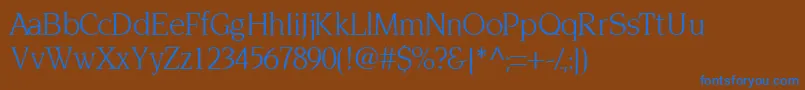 フォントTridentssk – 茶色の背景に青い文字