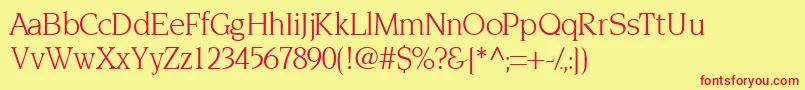 Tridentssk Font – Red Fonts on Yellow Background