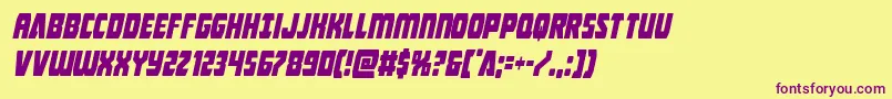 Intergalacticcondital Font – Purple Fonts on Yellow Background