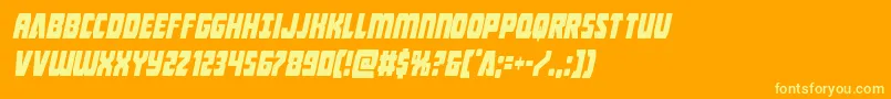 Intergalacticcondital Font – Yellow Fonts on Orange Background