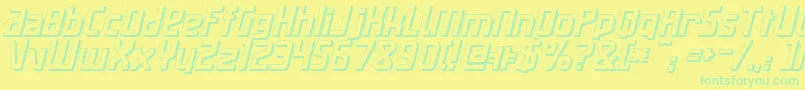 Police MaassSlicerItalic3D – polices vertes sur fond jaune