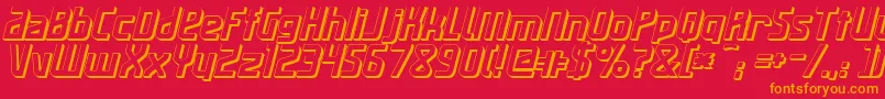 MaassSlicerItalic3D Font – Orange Fonts on Red Background