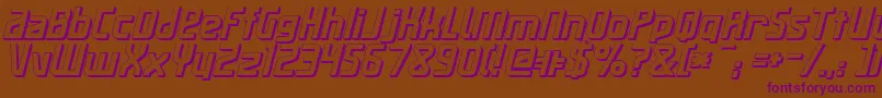 MaassSlicerItalic3D Font – Purple Fonts on Brown Background