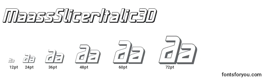 MaassSlicerItalic3D Font Sizes