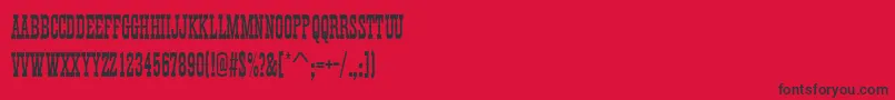 Thunderbirddextcon-Schriftart – Schwarze Schriften auf rotem Hintergrund