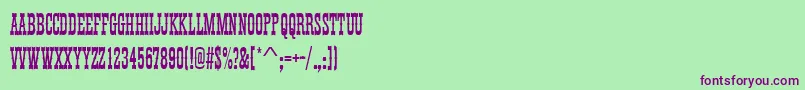 Thunderbirddextcon Font – Purple Fonts on Green Background