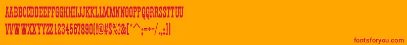 Thunderbirddextcon Font – Red Fonts on Orange Background