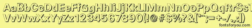 UltimateshadowBold-fontti – mustat fontit keltaisella taustalla