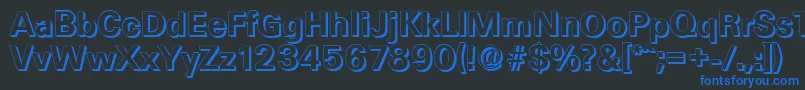 フォントUltimateshadowBold – 黒い背景に青い文字