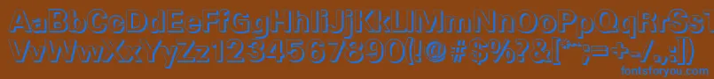 フォントUltimateshadowBold – 茶色の背景に青い文字