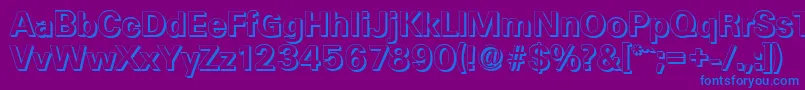フォントUltimateshadowBold – 紫色の背景に青い文字