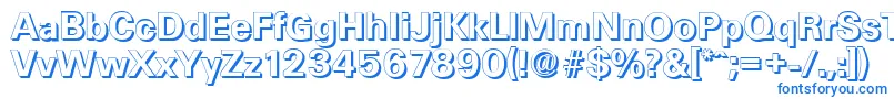 UltimateshadowBold-fontti – siniset fontit valkoisella taustalla