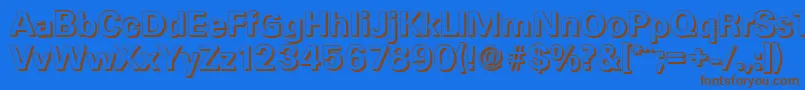 フォントUltimateshadowBold – 茶色の文字が青い背景にあります。