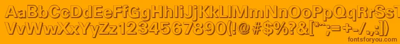 UltimateshadowBold-fontti – ruskeat fontit oranssilla taustalla