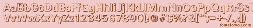 UltimateshadowBold-fontti – ruskeat fontit vaaleanpunaisella taustalla
