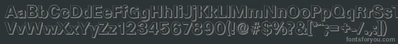 UltimateshadowBold-fontti – harmaat kirjasimet mustalla taustalla