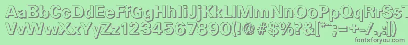 フォントUltimateshadowBold – 緑の背景に灰色の文字