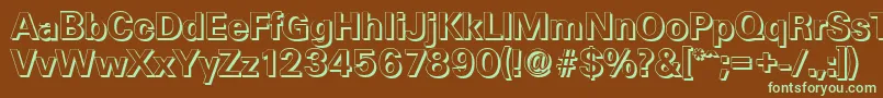 UltimateshadowBold-fontti – vihreät fontit ruskealla taustalla