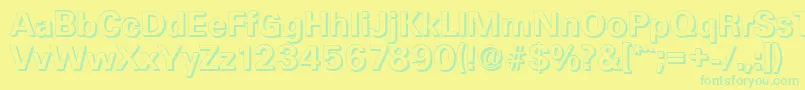 フォントUltimateshadowBold – 黄色い背景に緑の文字