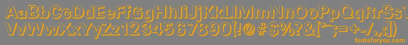 フォントUltimateshadowBold – オレンジの文字は灰色の背景にあります。