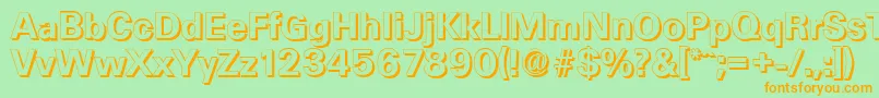 UltimateshadowBold-Schriftart – Orangefarbene Schriften auf grünem Hintergrund