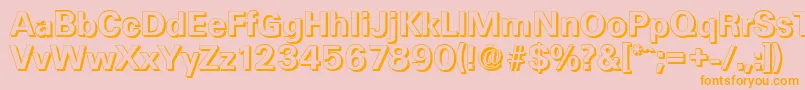 フォントUltimateshadowBold – オレンジの文字がピンクの背景にあります。