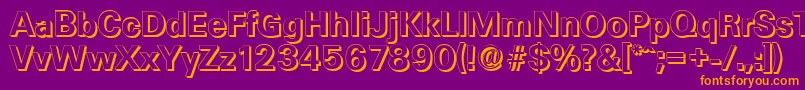 UltimateshadowBold-fontti – oranssit fontit violetilla taustalla