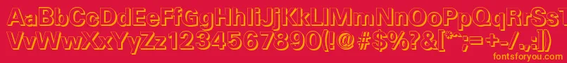 Шрифт UltimateshadowBold – оранжевые шрифты на красном фоне