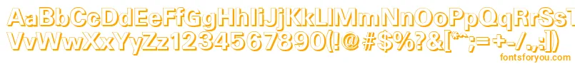 UltimateshadowBold-fontti – oranssit fontit valkoisella taustalla
