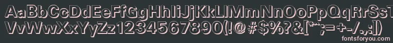 UltimateshadowBold-fontti – vaaleanpunaiset fontit mustalla taustalla