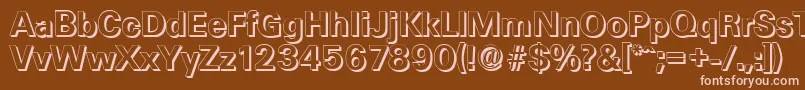 UltimateshadowBold-fontti – vaaleanpunaiset fontit ruskealla taustalla