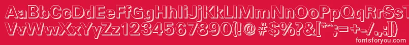 UltimateshadowBold-fontti – vaaleanpunaiset fontit punaisella taustalla