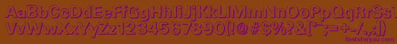 Czcionka UltimateshadowBold – fioletowe czcionki na brązowym tle