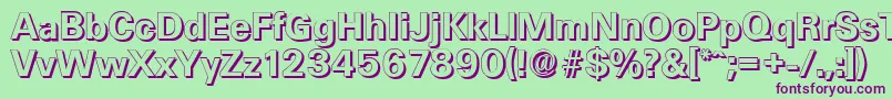 UltimateshadowBold-Schriftart – Violette Schriften auf grünem Hintergrund