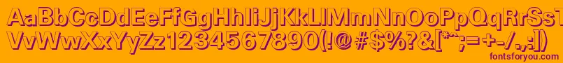 UltimateshadowBold-Schriftart – Violette Schriften auf orangefarbenem Hintergrund