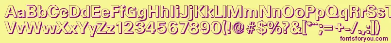 UltimateshadowBold-fontti – violetit fontit keltaisella taustalla