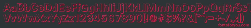 フォントUltimateshadowBold – 黒い背景に赤い文字