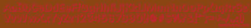 フォントUltimateshadowBold – 赤い文字が茶色の背景にあります。