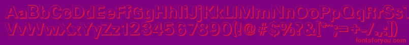 フォントUltimateshadowBold – 紫の背景に赤い文字